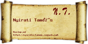 Nyirati Tamás névjegykártya